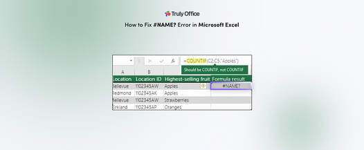 fix excel name error